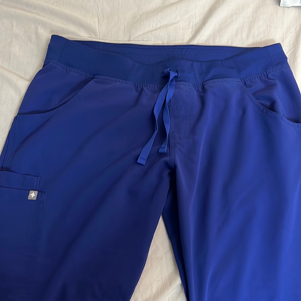 Figs Deep Royal Blue Scrub Pants Large Woman Technical Collection Bottoms
